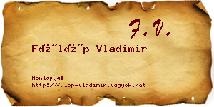 Fülöp Vladimir névjegykártya