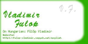 vladimir fulop business card
